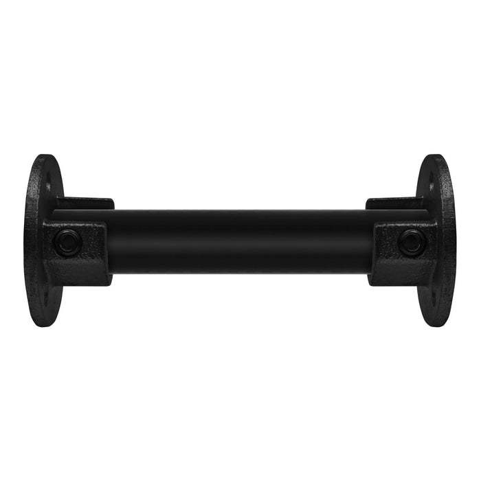 Fussplatte Gardinenstange mit Rohr schwarz 26,9 mm