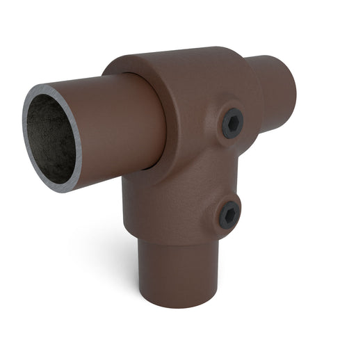 Rohrverbinder T-Stück kurz braun – stabile Verbindung für Rundrohre.