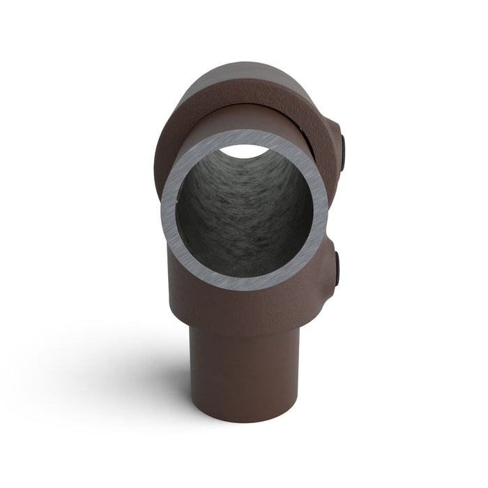 Rohrverbinder T-Stück kurz braun – ideal für Geländer und Rohrsysteme.