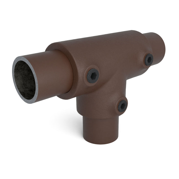 Rohrverbinder T-Stück lang braun – stabile Verbindung für Rundrohre und Rahmen.