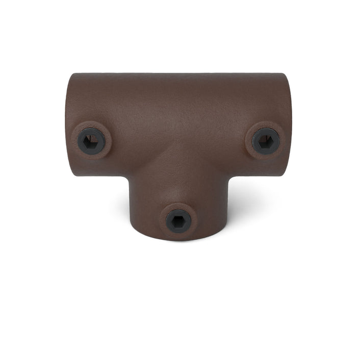 T-Stück lang braun – langlebiger Rohrverbinder für stabile Konstruktionen.