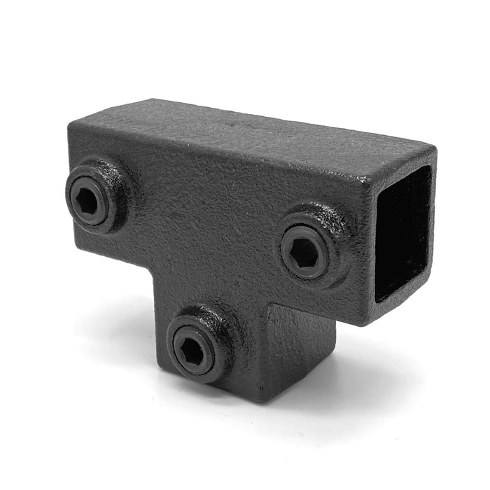 Rohrverbinder T-Stück lang Vierkant schwarz – robust für Möbel- und Stahlkonstruktionen.