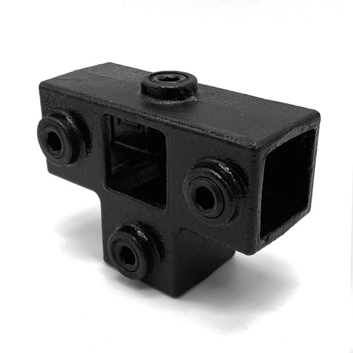 Rohrverbinder T-Stück Stützrohr Vierkant schwarz