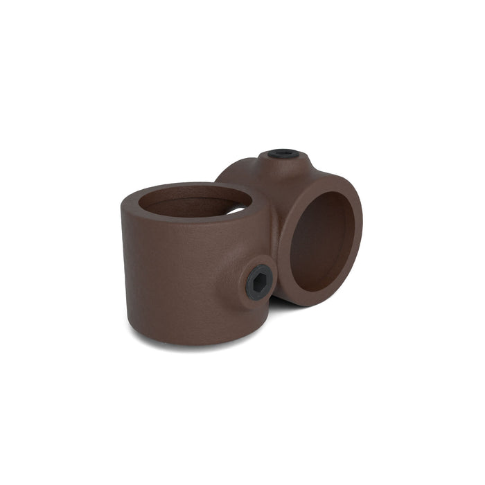 Überkreuz-Verbinder 90 Grad braun – robuster Rohrverbinder für Geländer und Rahmen.