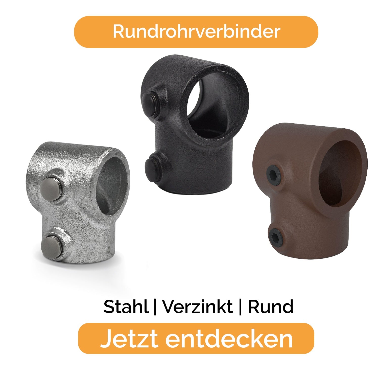 Rundrohrverbinder aus verzinktem Stahl für stabile Rohrkonstruktionen