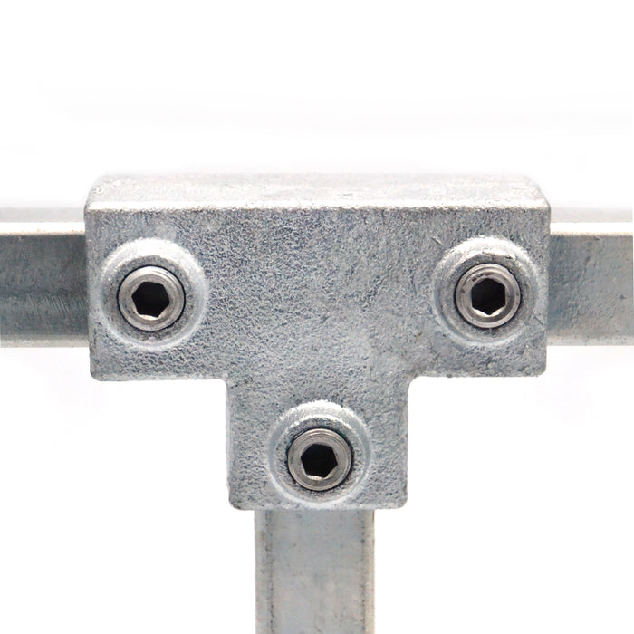 Rohrverbinder aus Stahl Vierkant Langes T-Stück ▇ 25x25 mm