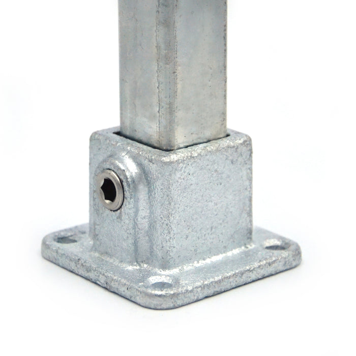 Rohrverbinder aus Stahl Vierkant Fussplatte ▇ 25x25 mm