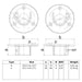 Zeichnung Set Fussplatte Gardinenstange Stahl 26,9 mm