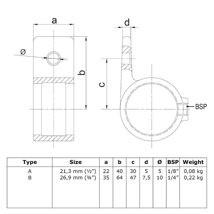 Zeichnung Befestigungsring Stahl 21,3 mm