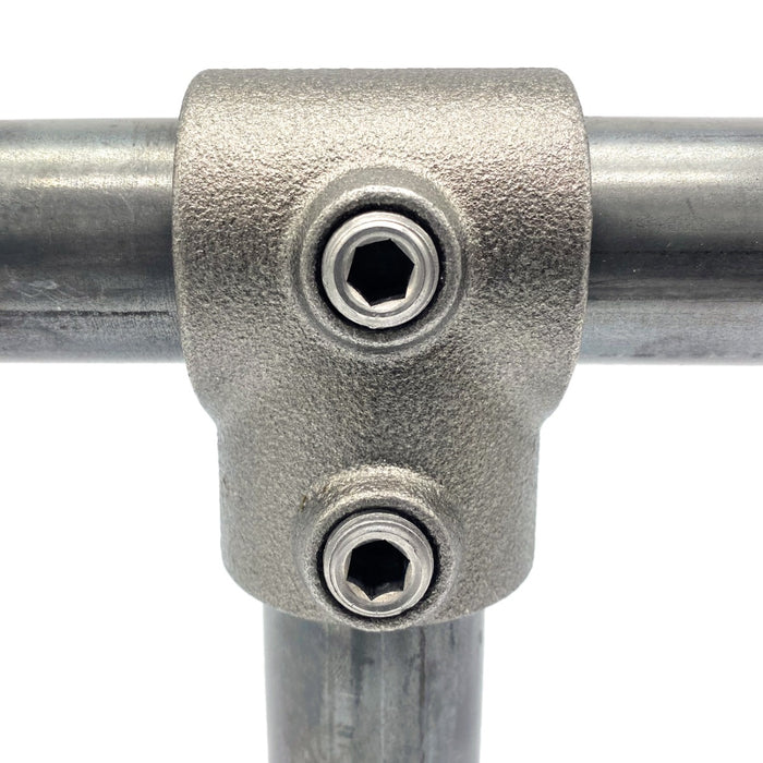 Rohrverbinder T-Stück kurz natural mit Rohr 33,7 mm