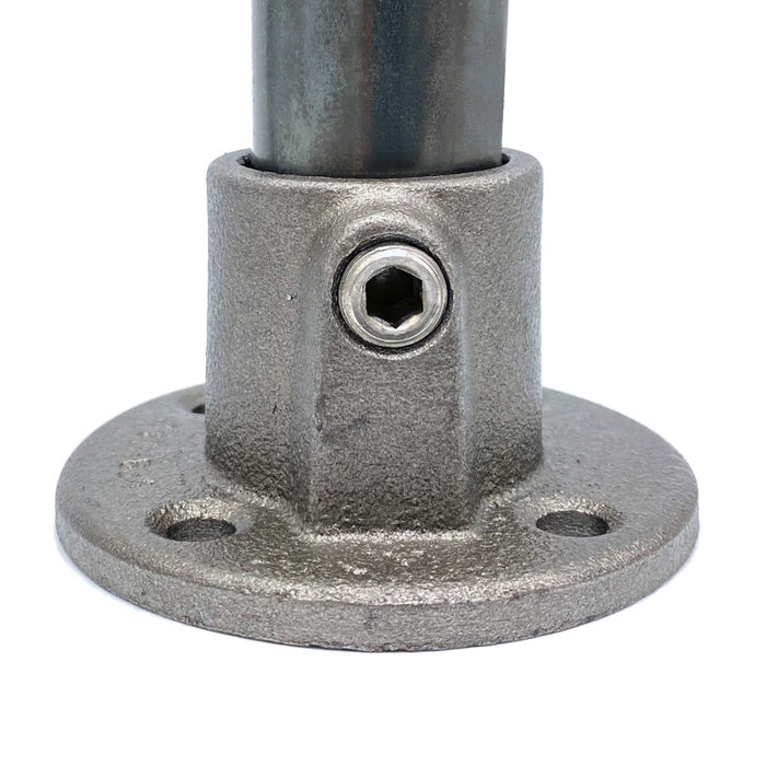 Rohrverbinder aus Stahl Fussplatte rund Ø 42,4 mm