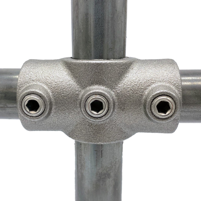 Rohrverbinder aus Stahl Kreuzstück durchgehend Ø 42,4 mm