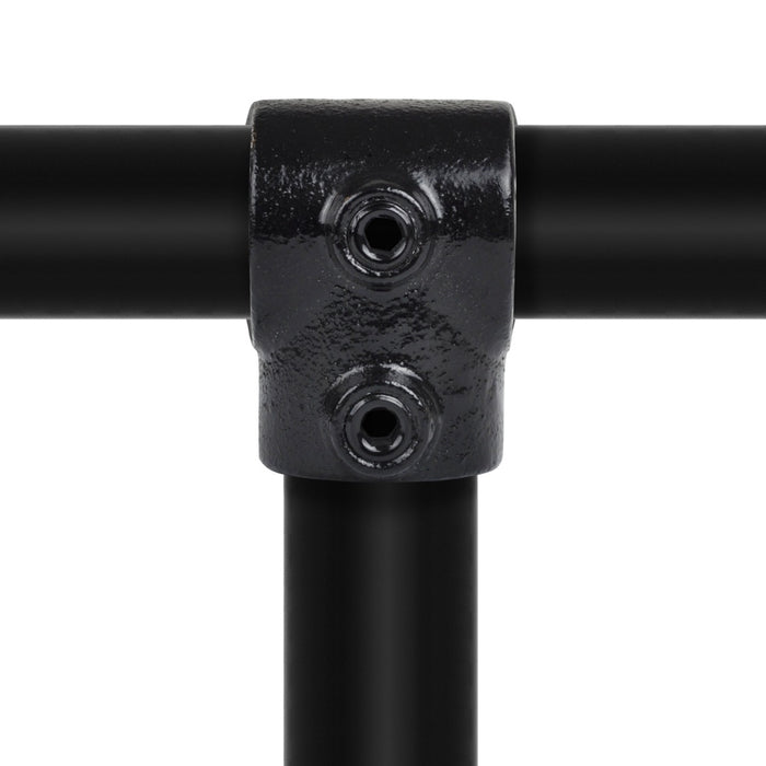 Rohrverbinder aus Stahl Schwarz Kurzes T-Stück Ø 21,3mm