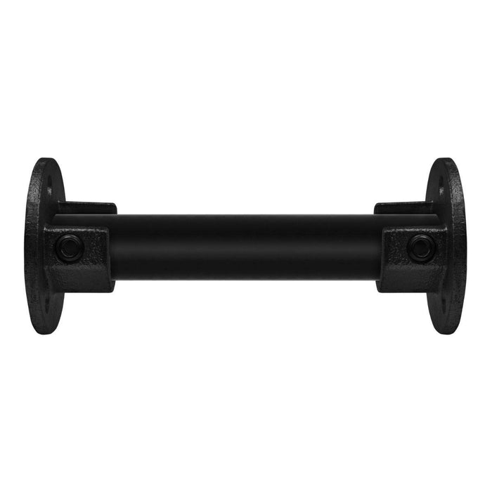 Rohrverbinder Fussplatte Gardinenstange mit Rohr schwarz 33,7 mm