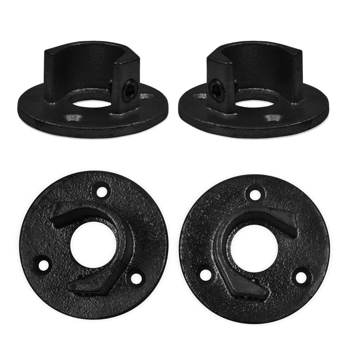 Fussplatte Gardinenstange schwarz 26,9 mm