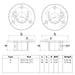 Zeichnung Fussplatte Gardinenstange 26,9 mm