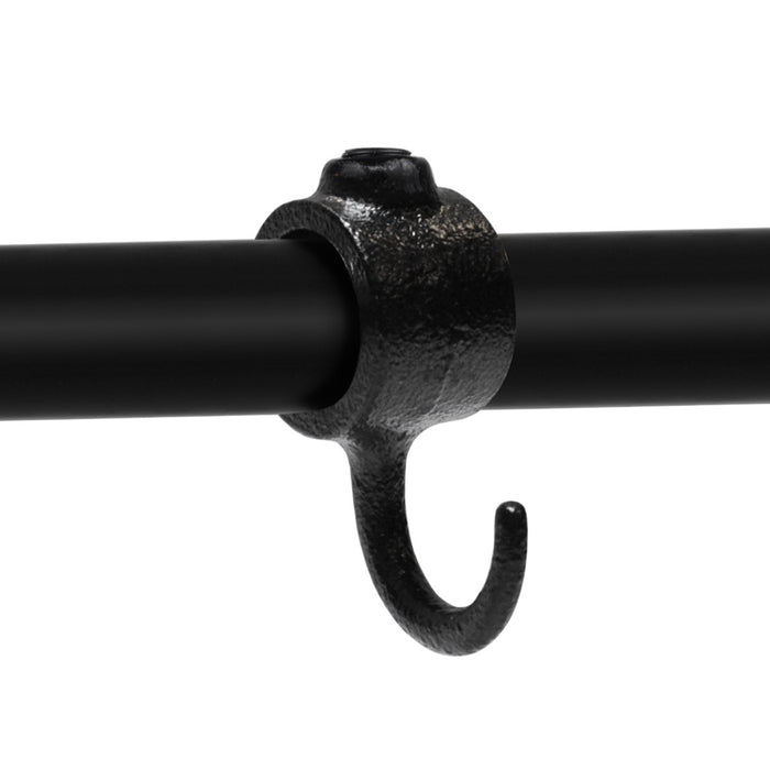 Rohrverbinder aus Stahl Schwarz Garderobenhaken Ø 21,3mm