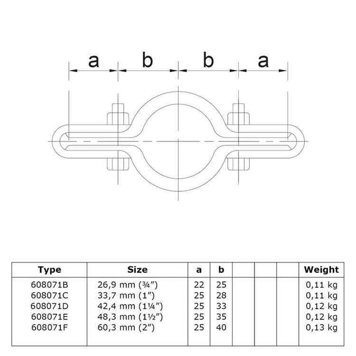 Gitterhalter doppelt Ø 26,9 mm