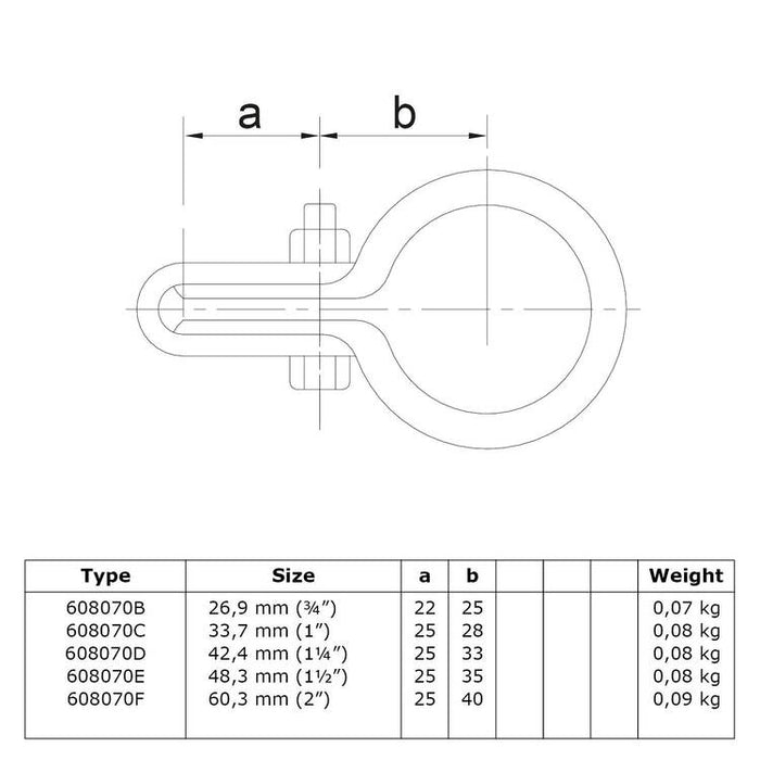 Gitterklemme einfach Ø 26,9 mm