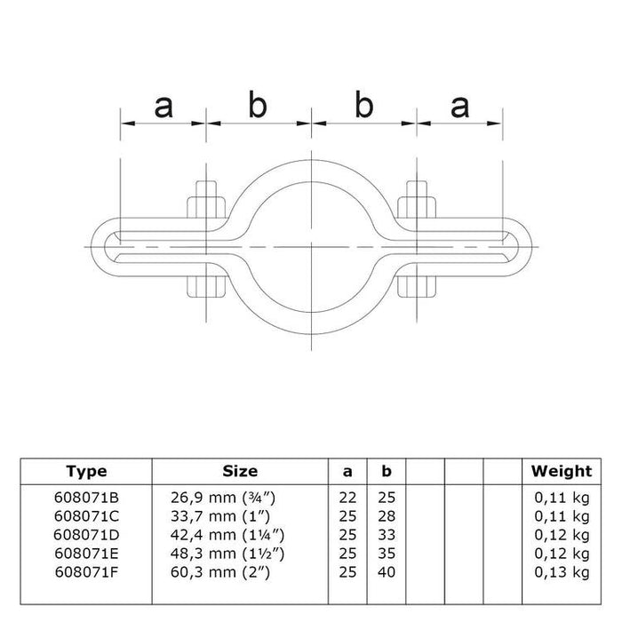 Gitterhalter, doppelt Ø 60,3 mm