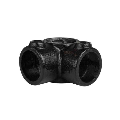 Rohrverbinder aus Stahl Schwarz Dreiweg-Eckstück, 90°, ohne Rohr Ø 33,7 mm