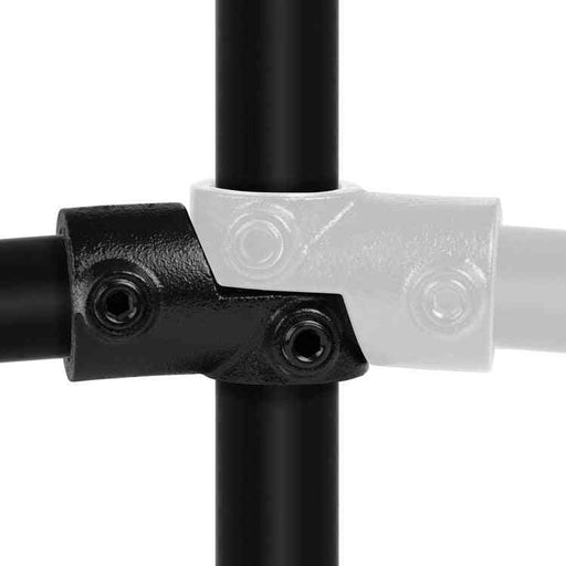 Rohrverbinder Schwarz Winkelgelenk 90º-180º schwarz, aus Stahl mit Pulverbeschichtung, mit Rohr Ø 26,9 mm