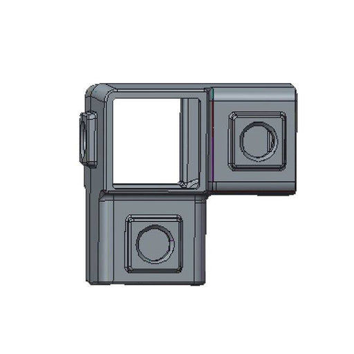 Zeichnung eines Rohrverbinders Dreiwegverbinder, Vierkant, Stahl galvanisiert,  40x40 mm