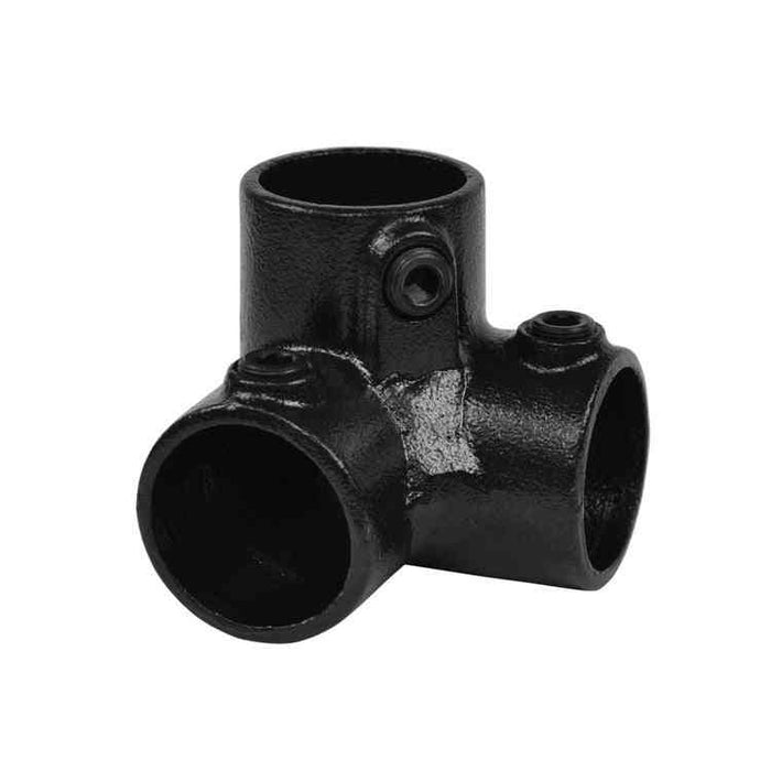 Rohrverbinder aus Stahl Schwarz Dreiweg-Eckstück, 90°, ohne Rohr Ø 26,9 mm