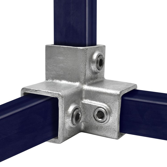 Rohrverbinder aus Stahl Vierkant Dreieckverbinder ▇ 40x40 mm