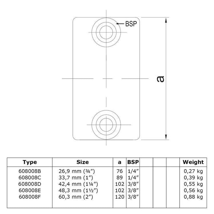 Rohrverbinder aus Stahl Verlängerungsstück, außen Ø 60,3 mm