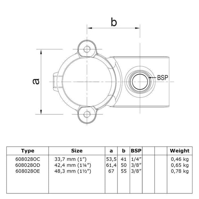 Rohrverbinder aus Stahl Überkreuz Verbinder offen, klappbar 90º Ø 42,4 mm