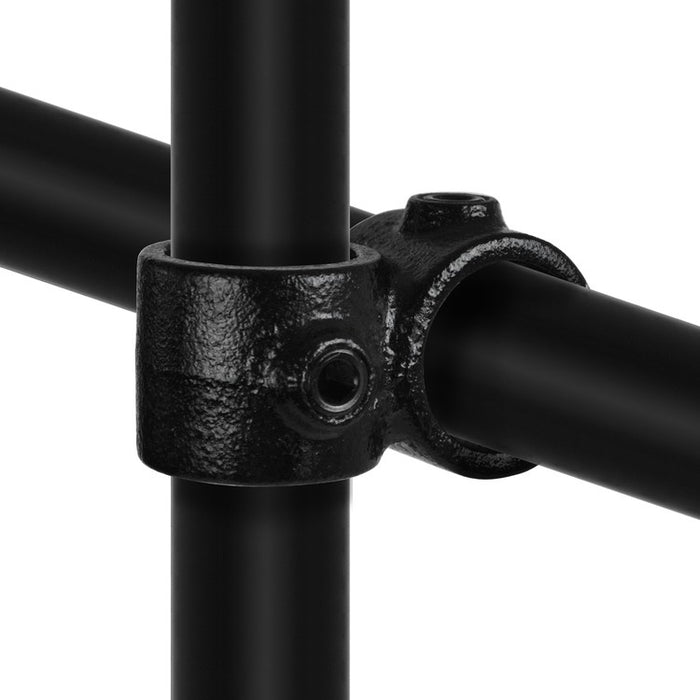 Rohrverbinder aus Stahl Schwarz Überkreuz Verbinder, 90 ° Ø 26,9 mm
