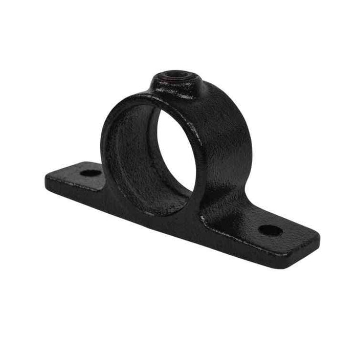Rohrverbinder Ösenteil doppelt, schwarz, Ø 26,9 mm, seitenansicht, aus Stahl mit Pulverbeschichtung, mit Rohr
