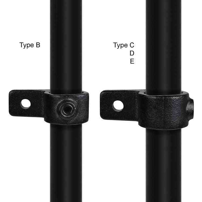 Rohrverbinder aus Stahl Schwarz Befestigungsring Ø 33,7 mm