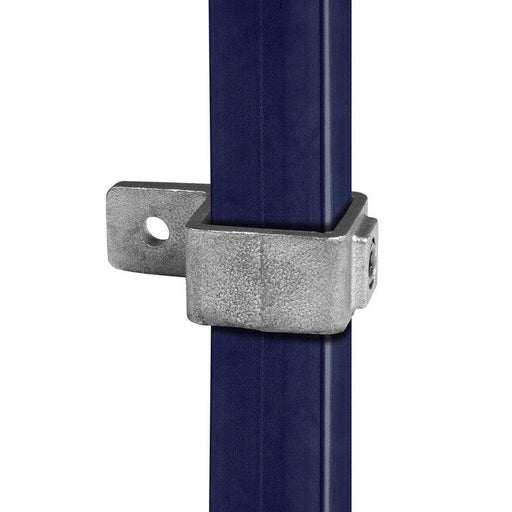 Rohrverbinder Vierkant Befestigungsring, aus Stahl galvanisiert, mit Rohr 40x40 mm