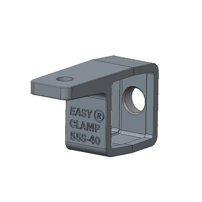 Zeichnung eines Rohrverbinders Vierkant Befestigungsring, aus Stahl galvanisiert 40x40 mm