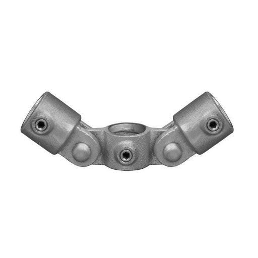 Rohrverbinder Gelenkstück doppelt, aus Stahl galvanisiert, ohne Rohr, Ø 48,3 mm