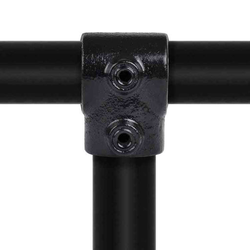 Rohrverbinder  Schwarz T-Stück kurz, aus Stahl mit Pulverbeschichtung, mit Rohr  Ø 33,7 mm