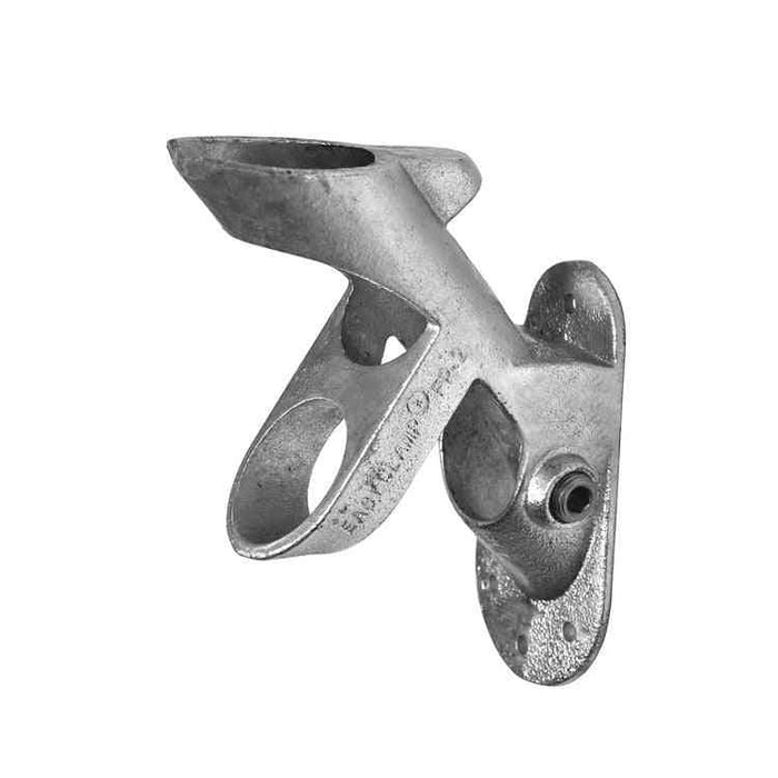 Rohrverbinder Fahnenstangenhalterung zweifach, aus Stahl galvanisiert, ohne Rohr Ø 33,7 mm