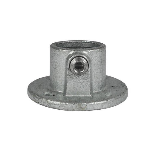 Rohrverbinder Fußplatte, rund, ohne Rohr, Stahl, galvanisiert, 60,3 mm Durchmesser