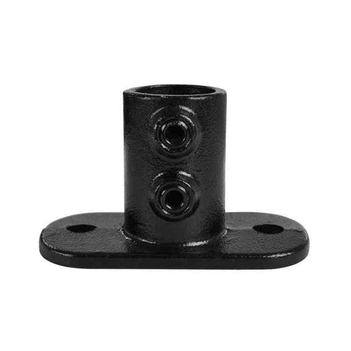 Rohrverbinder aus Stahl Schwarz Fußplatte, ohne Rohr, oval Ø 42,4 mm