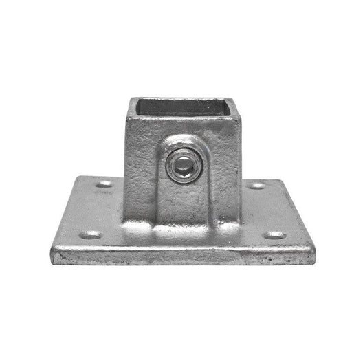 Rohrverbinder Fußplatte, vierkant, ohne Rohr, Stahl, galvanisiert, 40x40 mm 