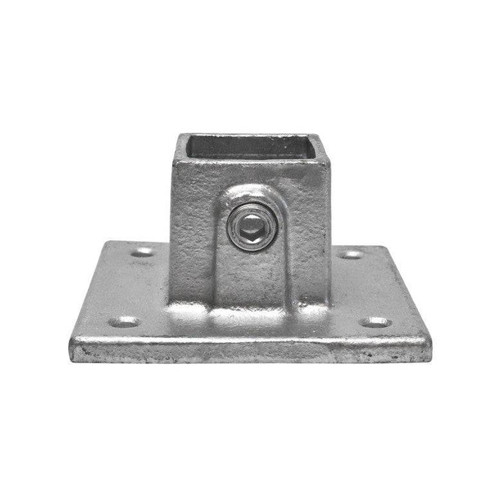 Rohrverbinder Fußplatte, vierkant, ohne Rohr, Stahl, galvanisiert, 40x40 mm 