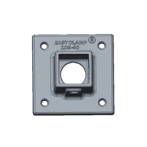 Zeichnung eines Rohverbinders  Fußplatte, vierkant, ohne Rohr, Stahl, galvanisiert, 40x40 mm 
