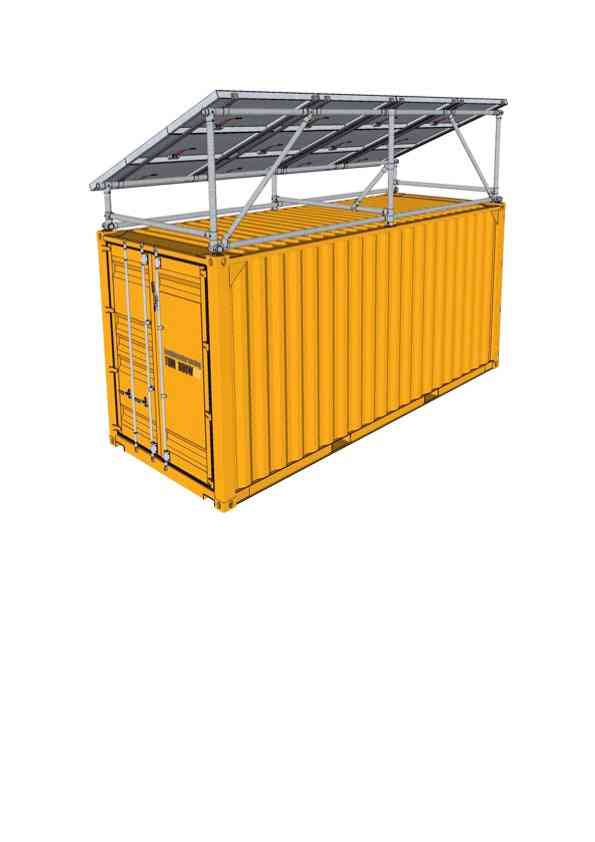 Container mir Sonnenpaneelen
